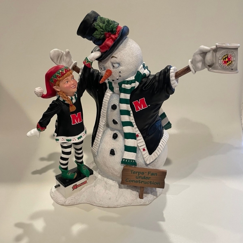 Danbury Mint Terps Fan Under Construction Snowman Figurine
